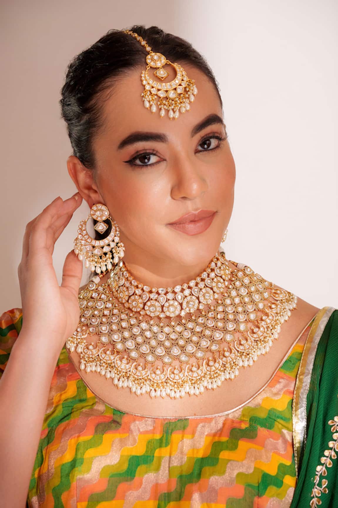 ZEVAR BY GEETA Gold Kundan Polki Jewellery Set 