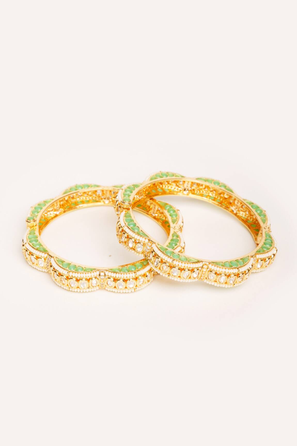 ZEVAR BY GEETA Designer Kundan Polki Bangles 