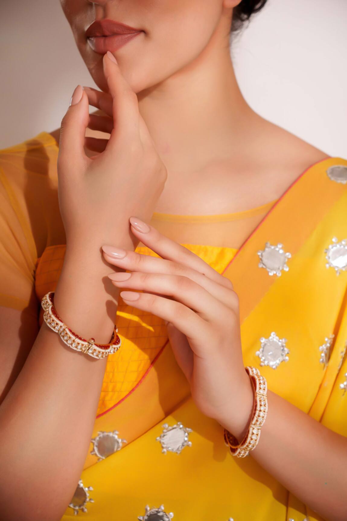 ZEVAR BY GEETA Designer Kundan Polki Bangles 