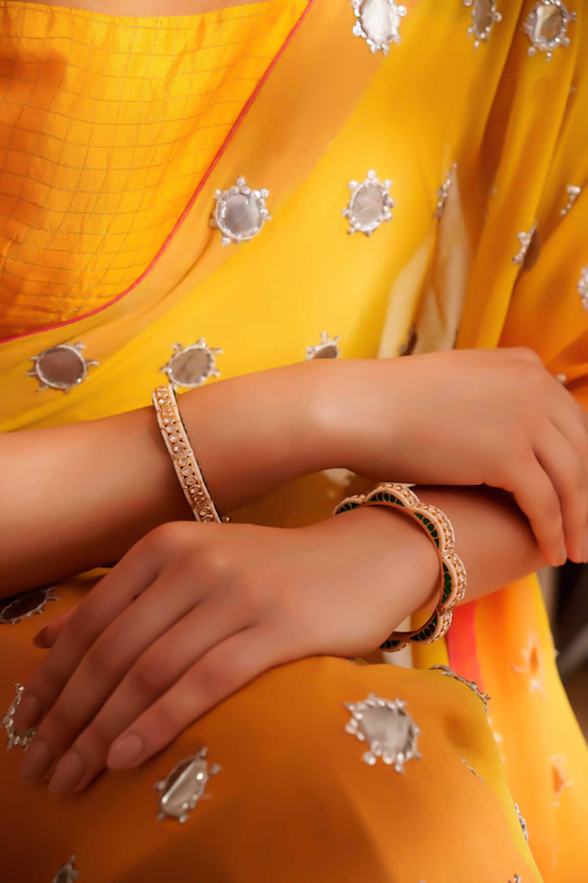 ZEVAR BY GEETA Designer Kundan Polki Bangles 