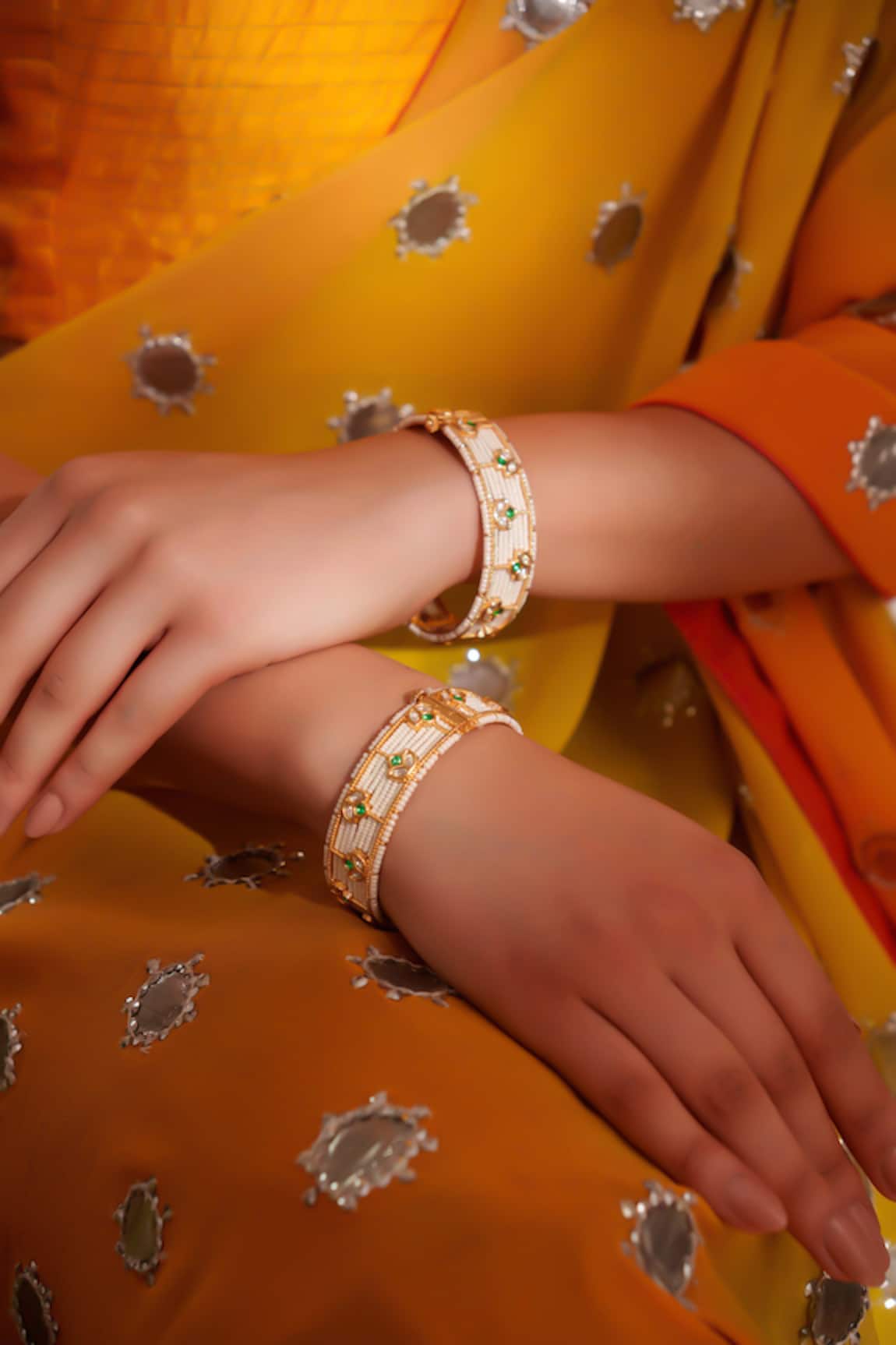 ZEVAR BY GEETA Designer Kundan Polki Bangles 
