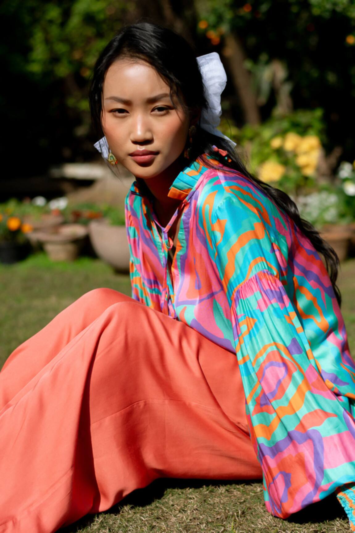 Lahario Multicolor Abstract Print Shirt & Pant Set 