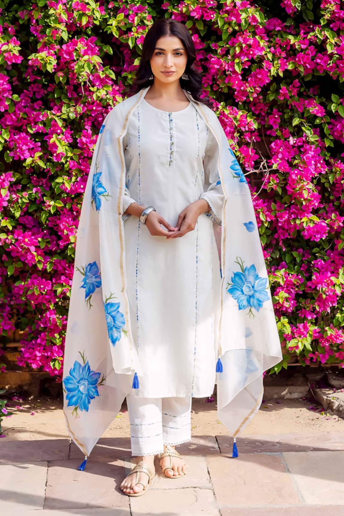 Missprint Brush Painted Kurta Suit Set 