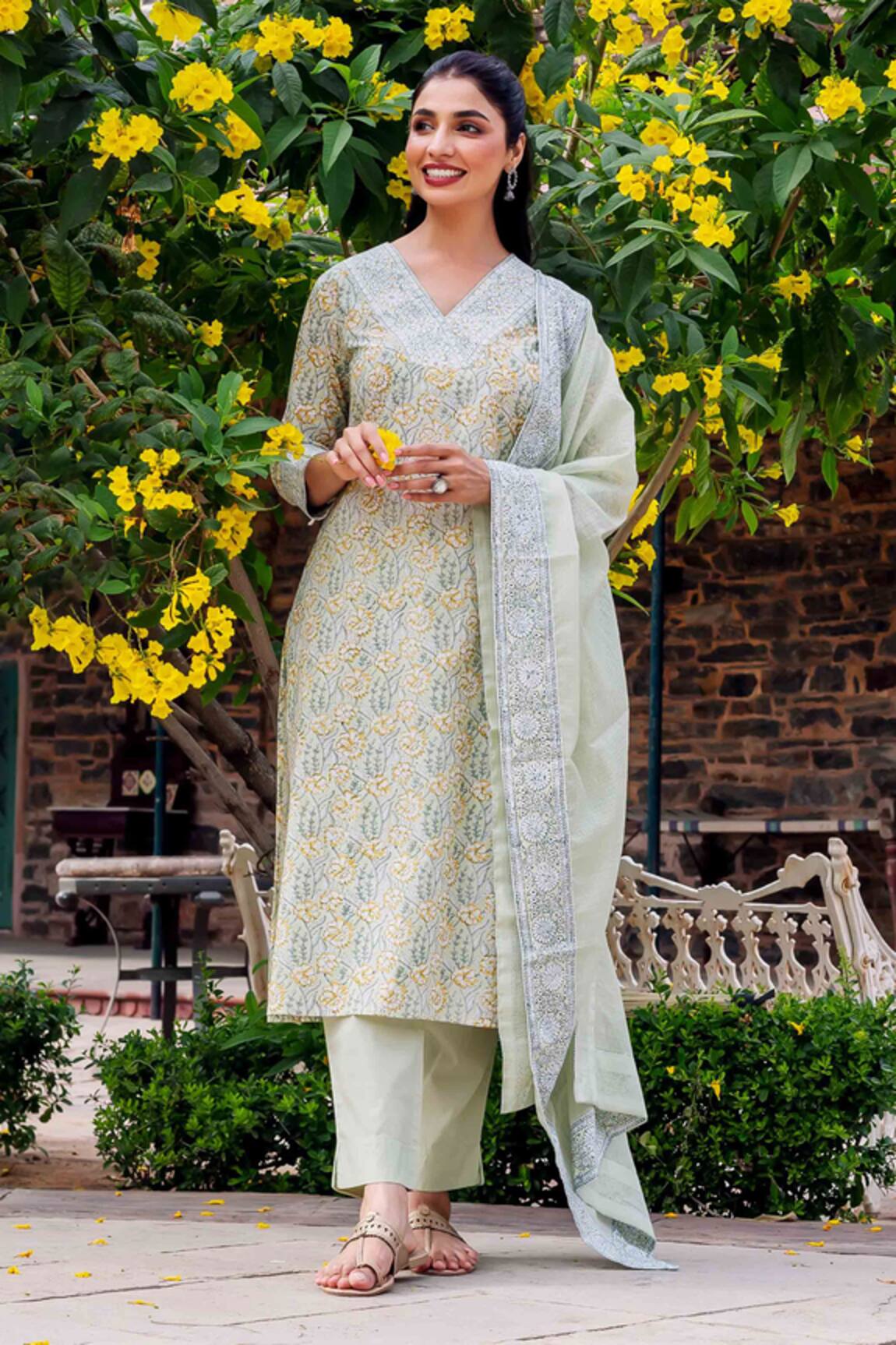Missprint Zoya Mint Cotton Kurta Set 