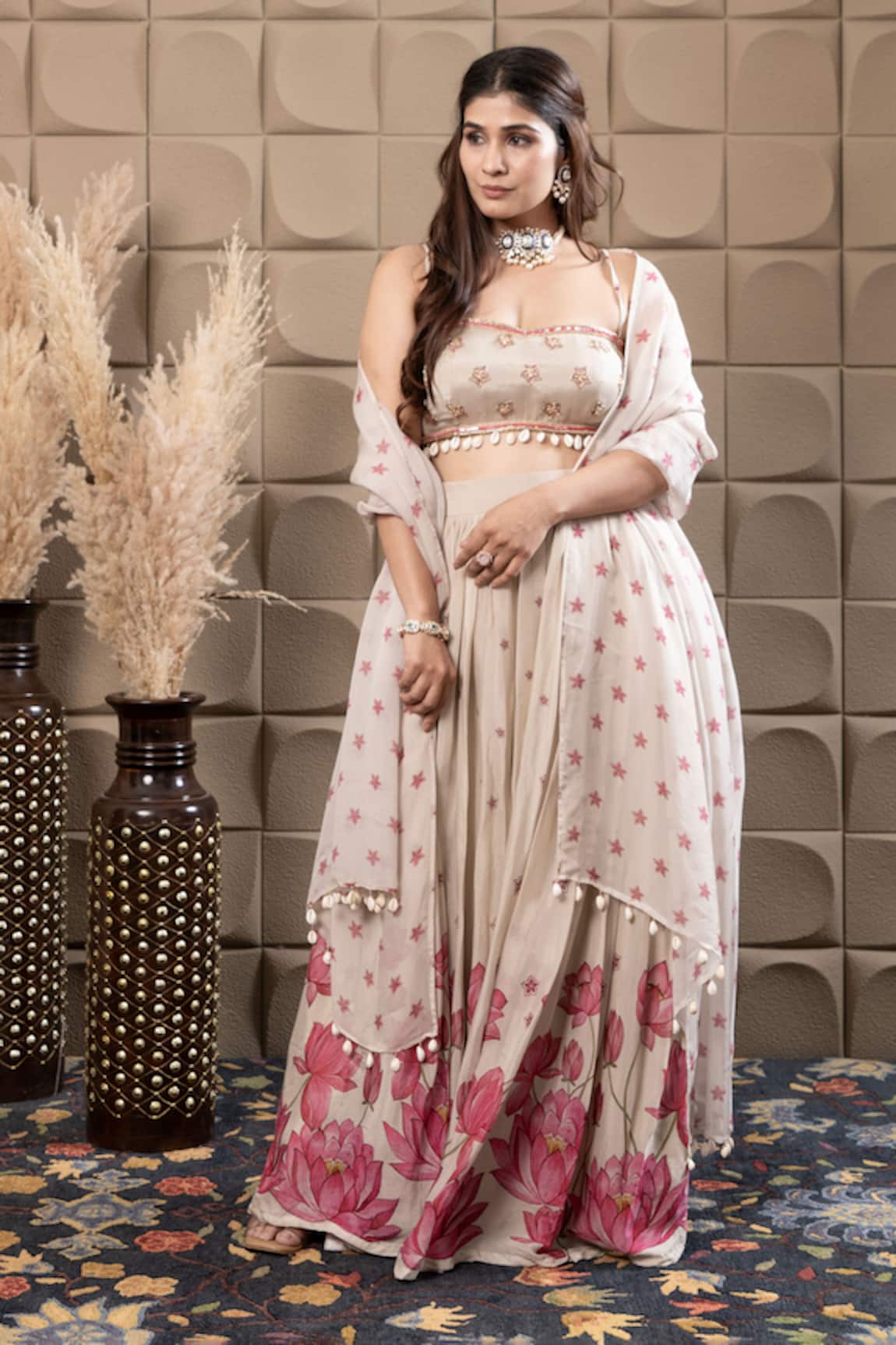 LABEL FLAMINGO BY VRINDA Gather Lehenga Set 