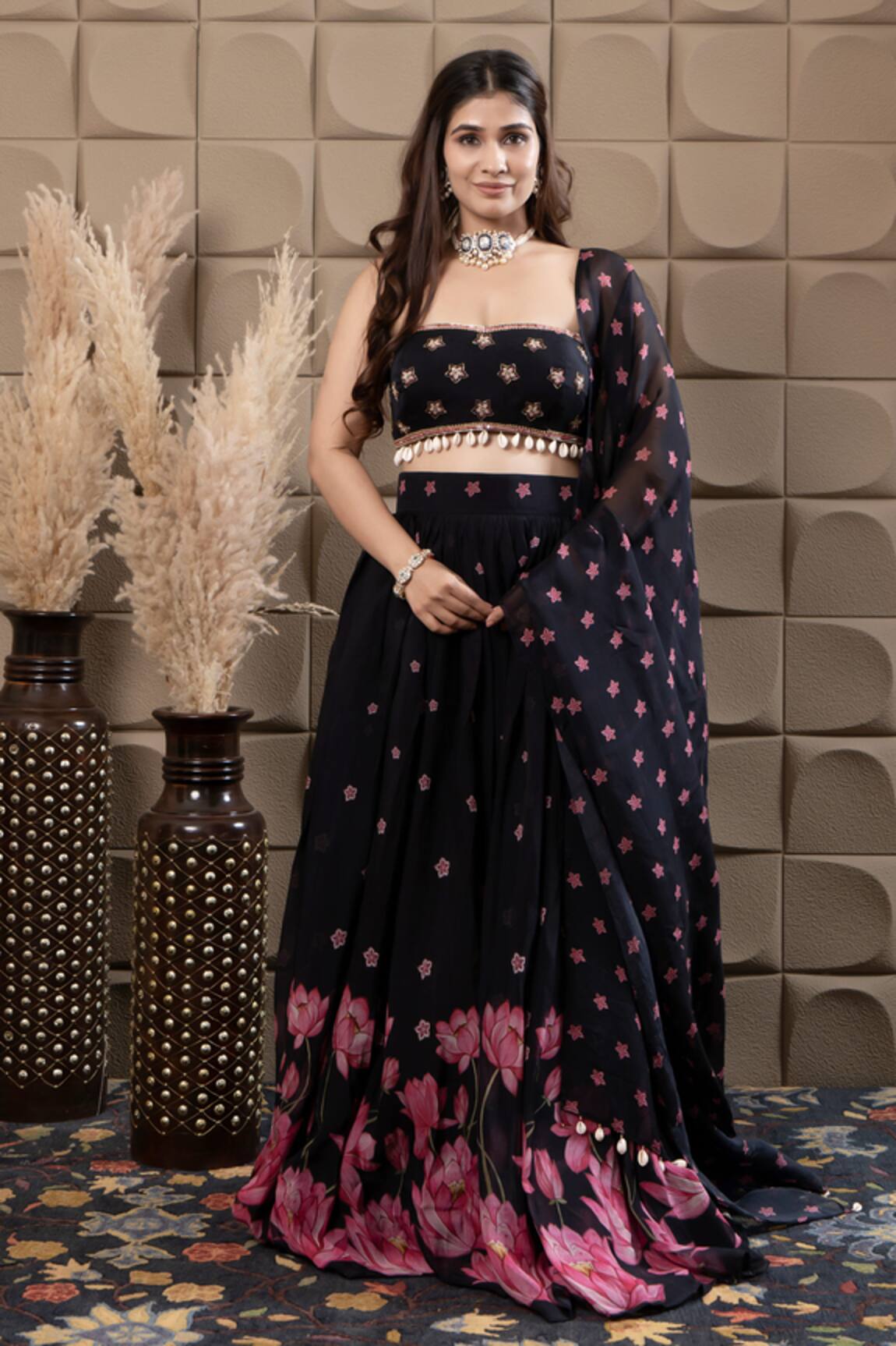 LABEL FLAMINGO BY VRINDA Gather Lehenga Set 