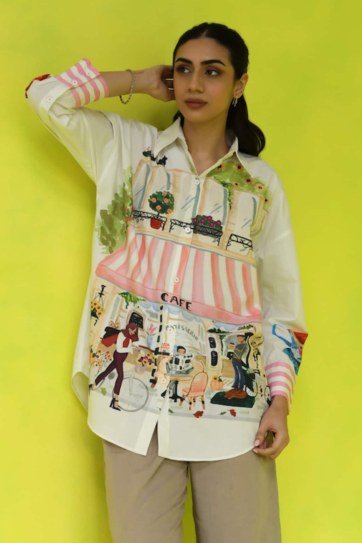 ROZA Espresso Run Oversized Shirt 