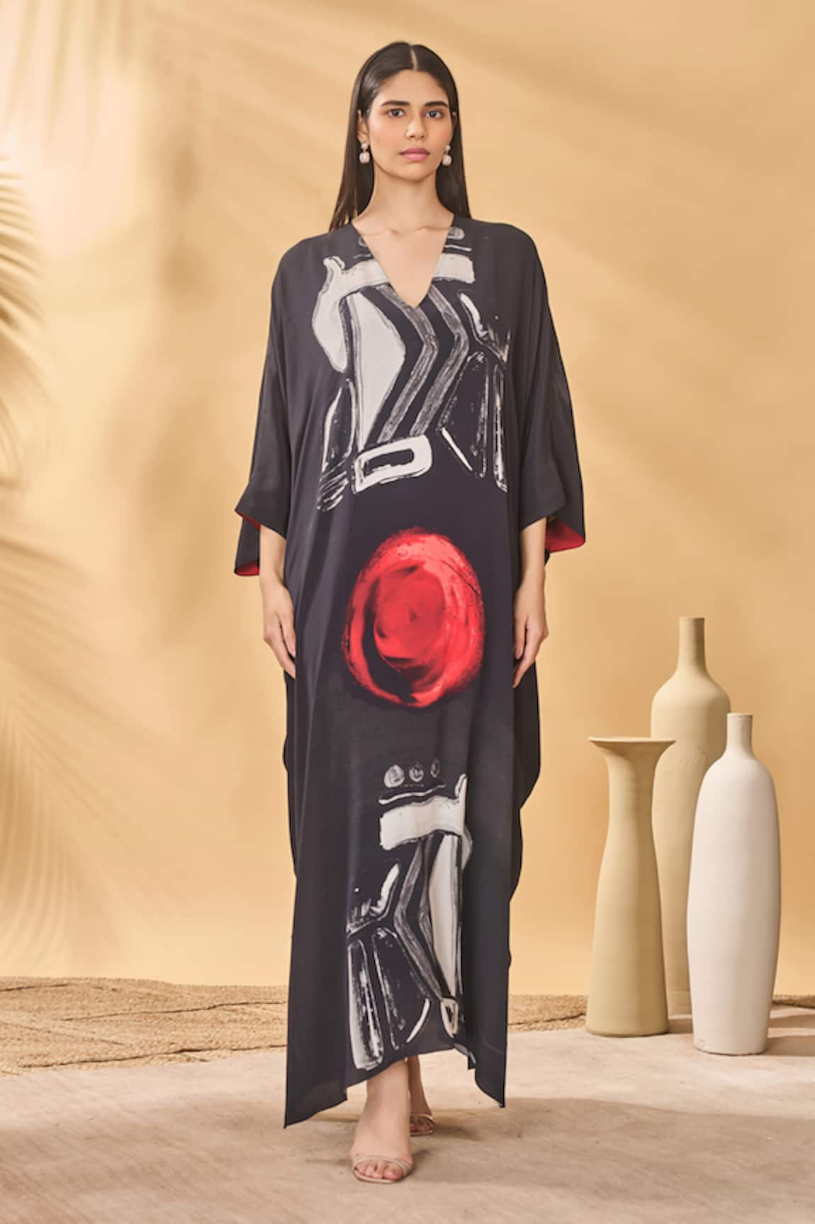 Masaba Dark Noise Crepe Silk Kaftan 