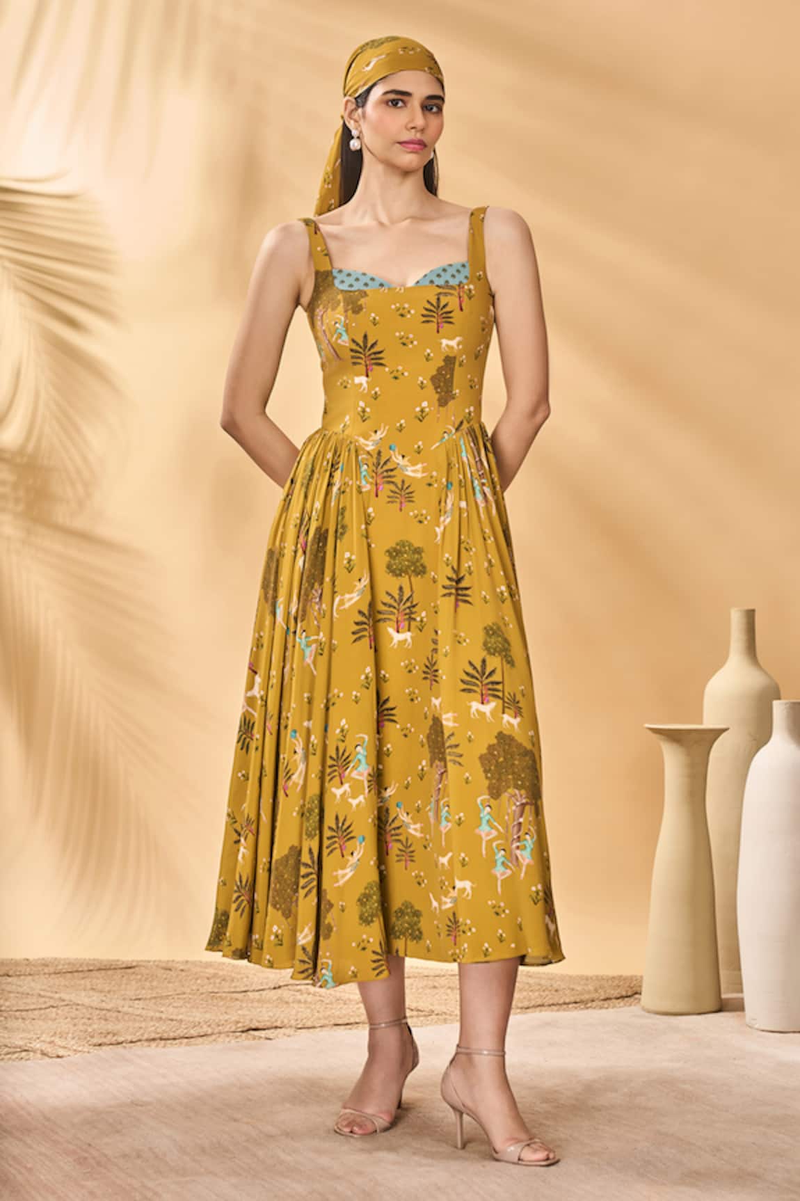 Masaba Mustard Pirouette Picnic Corset Dress 