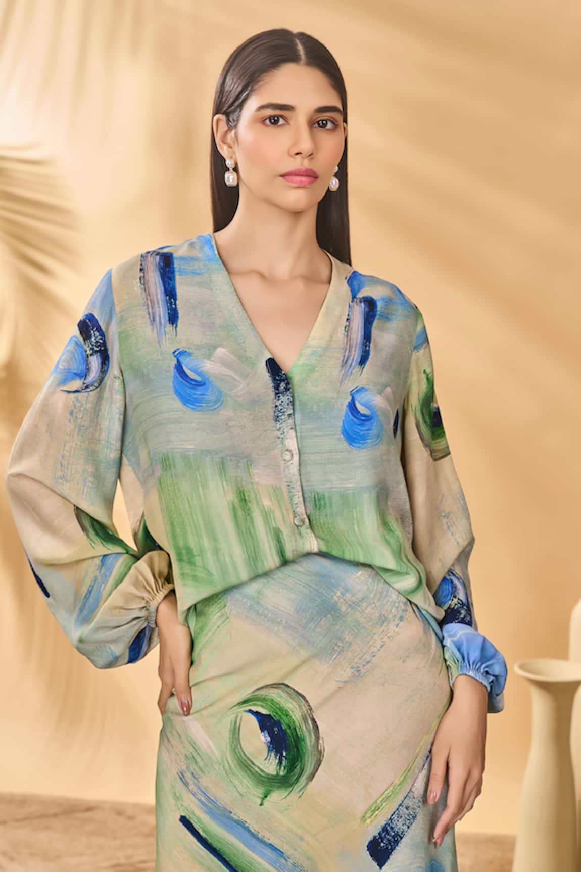 Masaba Whirlwind Bellowy Sleeve Top 