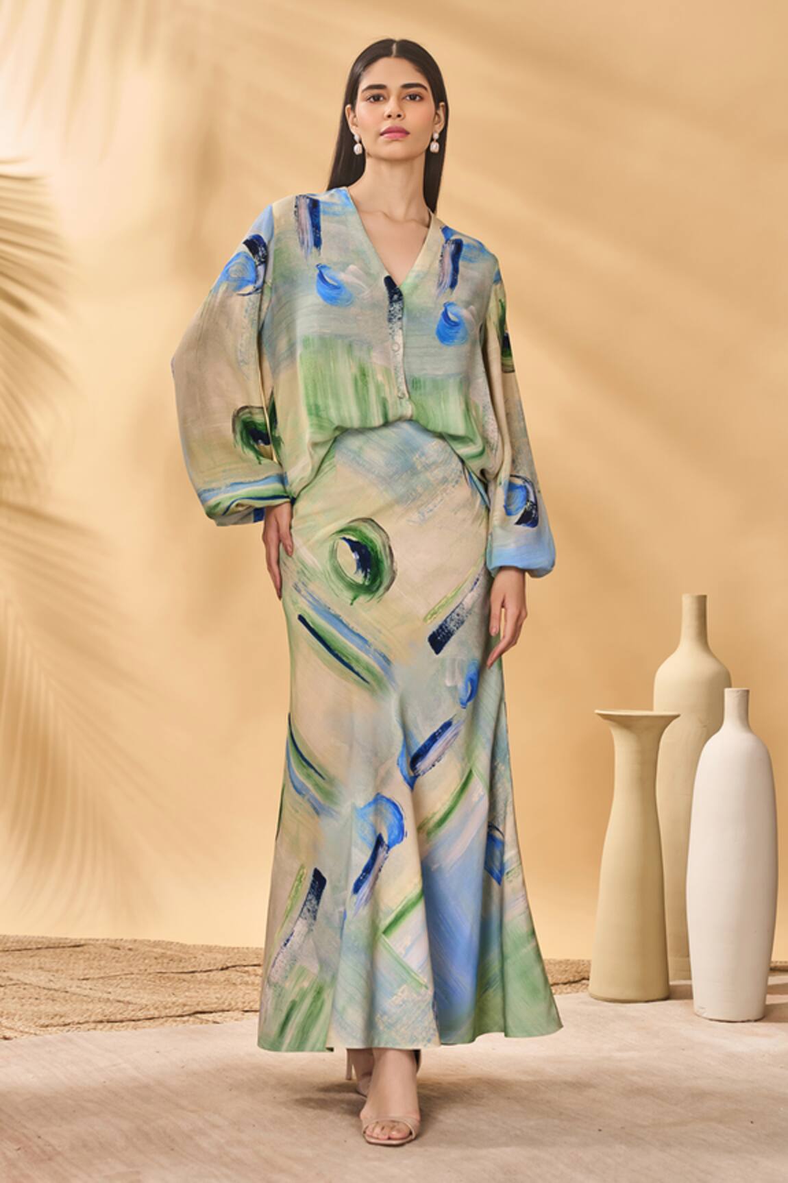 Masaba Whirlwind Trumpet Skirt Set 
