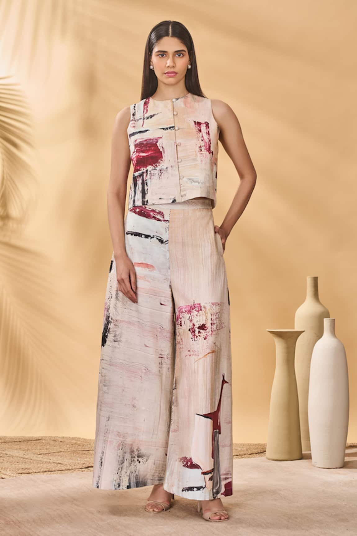 Masaba Chaotic Harmony Linen Waistcoat 