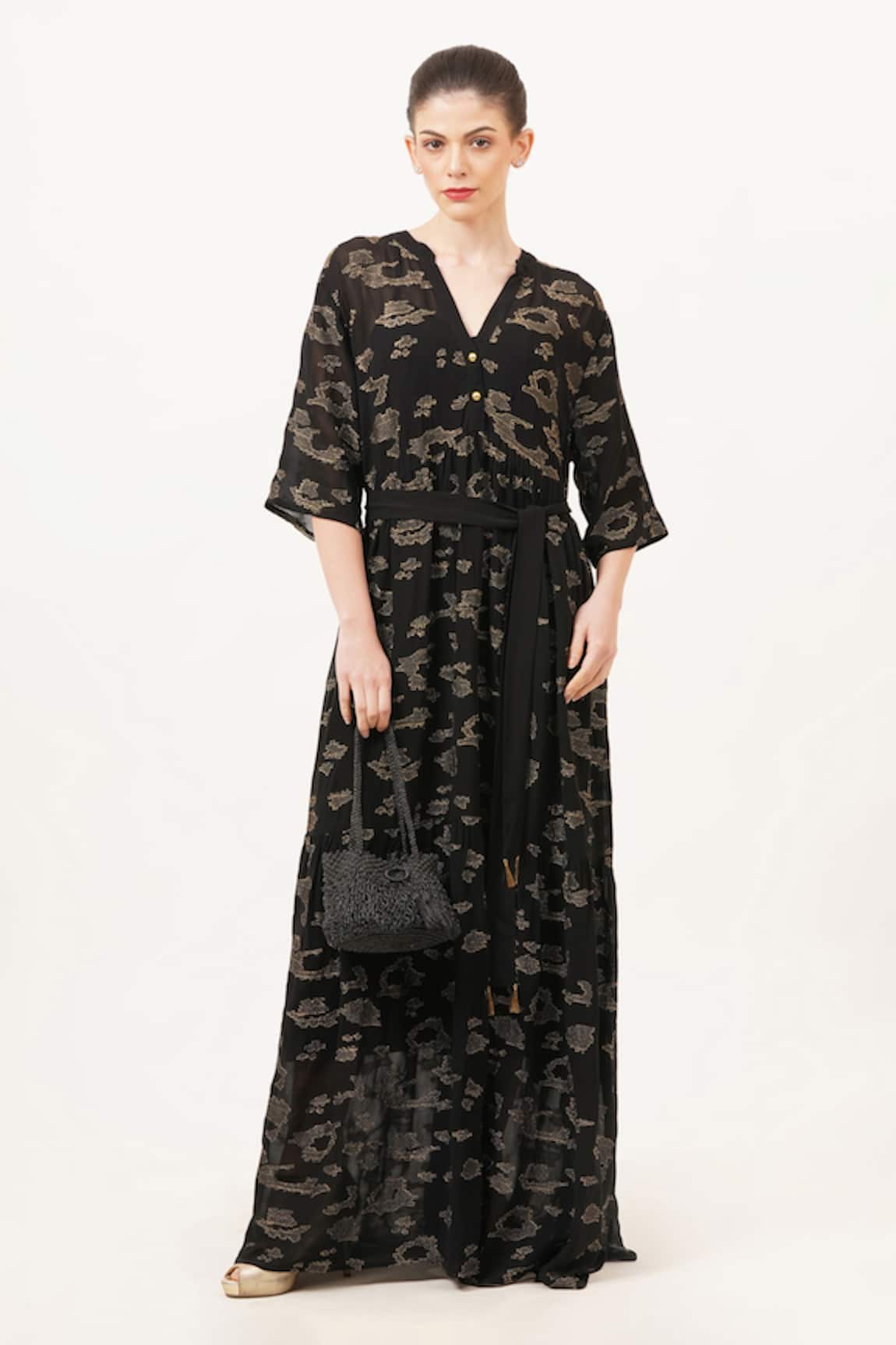 Beachbum Sparkle Long Black Maxi Dress 