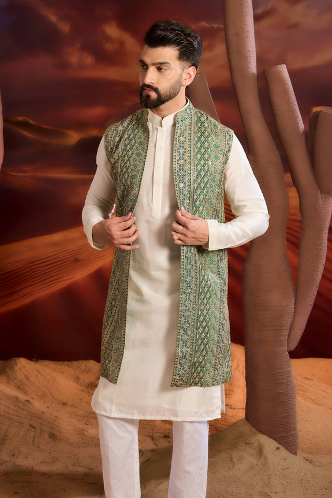 Kasbah Designer Georgette Nehru Jacket 
