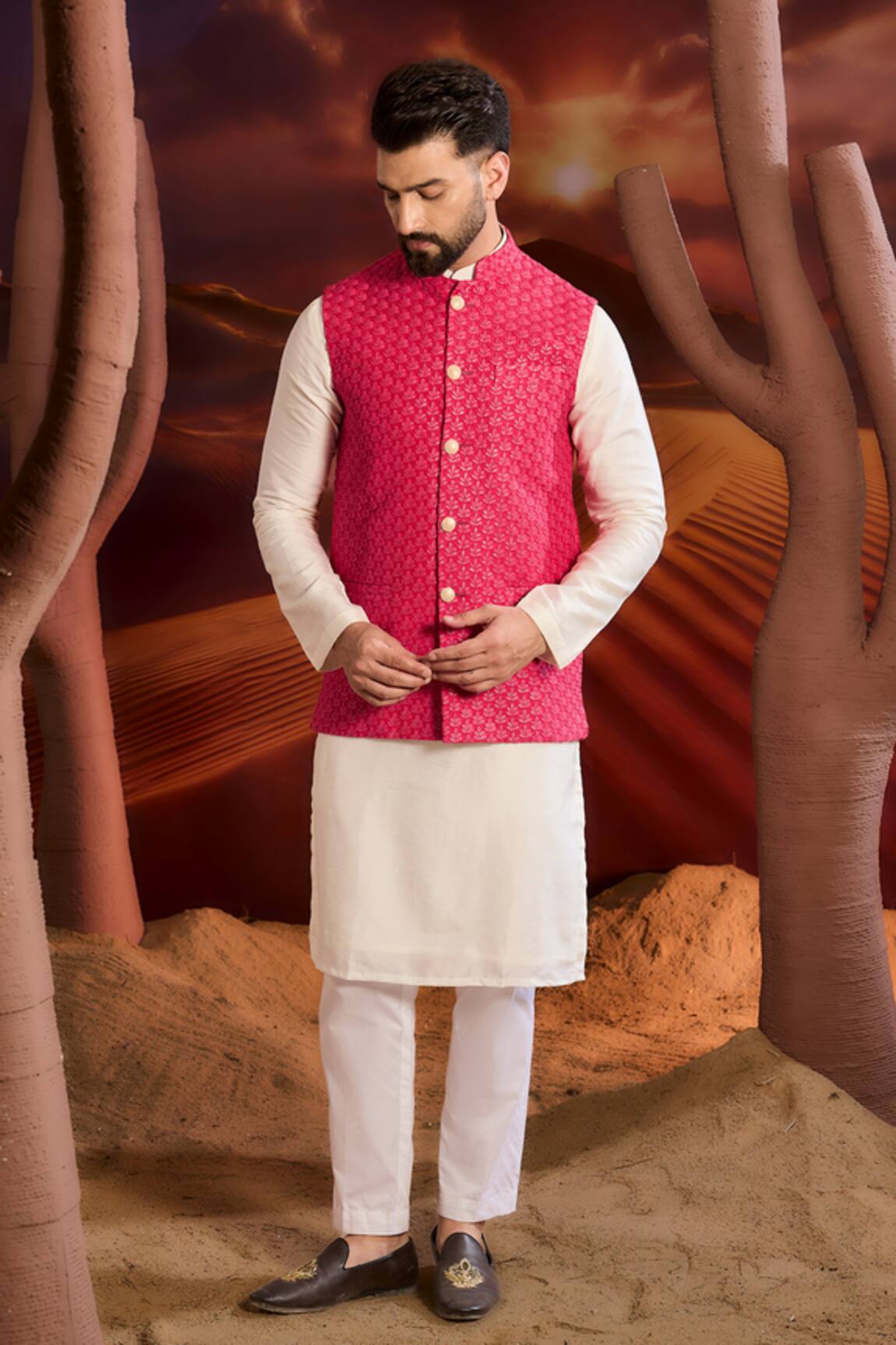 Kasbah Designer Pink Nehru Jacket 