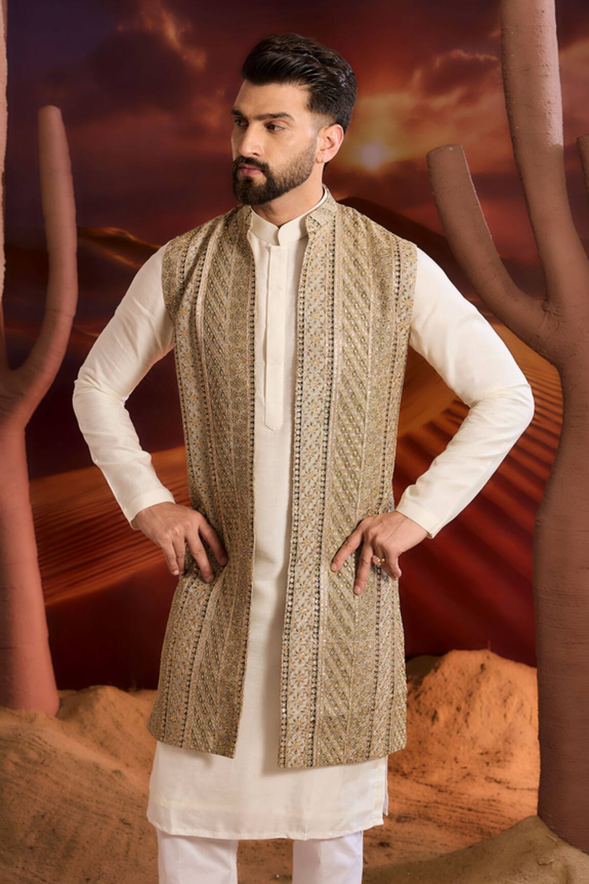 Kasbah Designer Georgette Nehru Jacket 