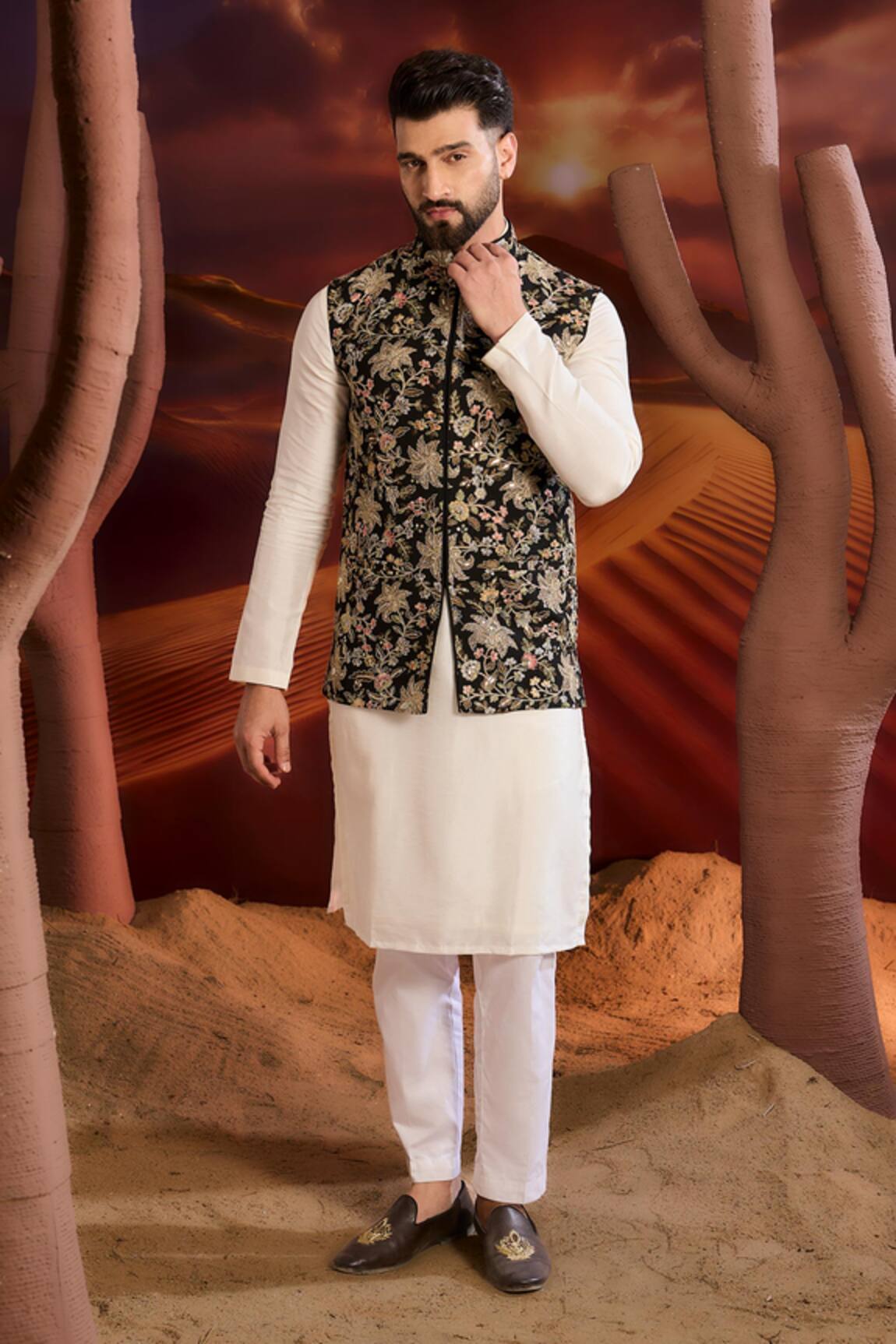Kasbah Designer Floral Nehru Jacket 