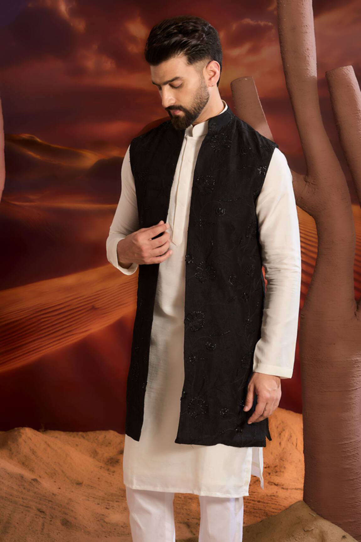 Kasbah Designer Black Nehru Jacket 