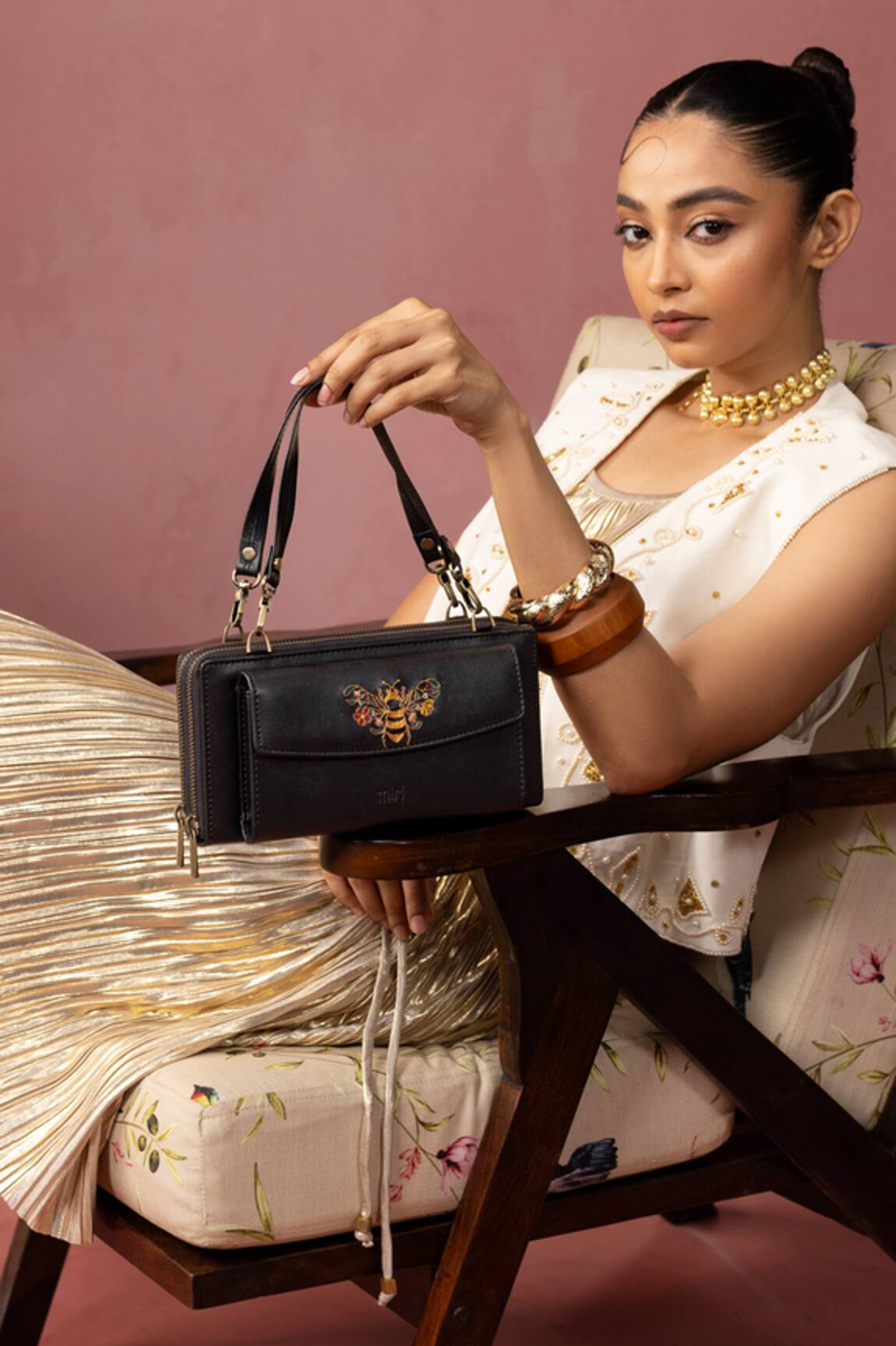 Miri Queenbee Hand Embroidered Wallet Sling 