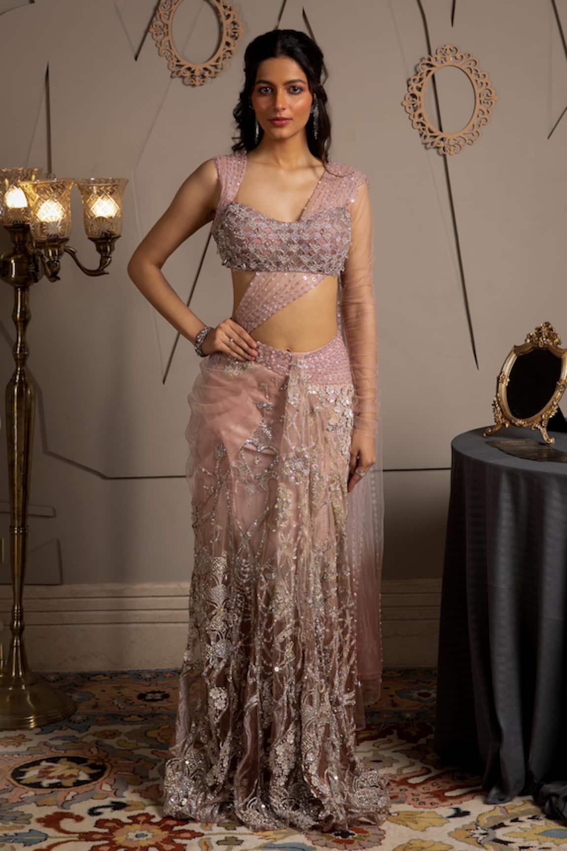 Moledro Lumina Pre-Draped Saree Set 