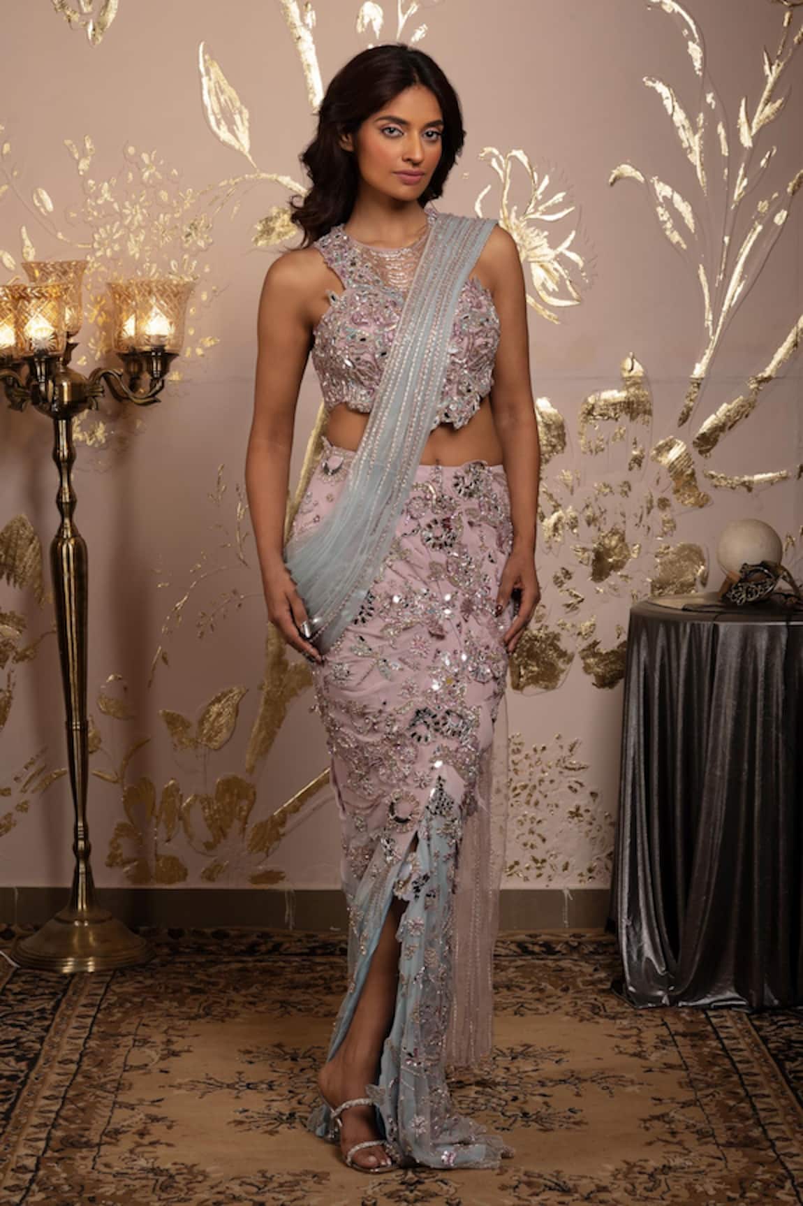 Moledro Ila Pre-Draped Saree Set 