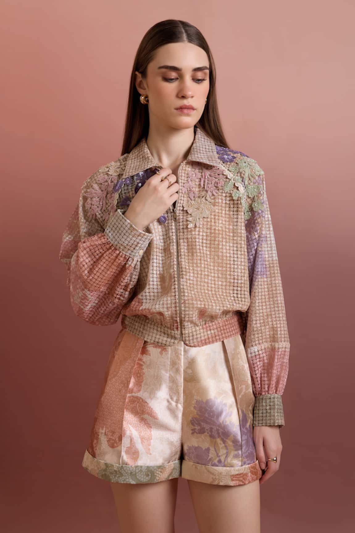 Pankaj & Nidhi Multicolor Designer Bomber Jacket 