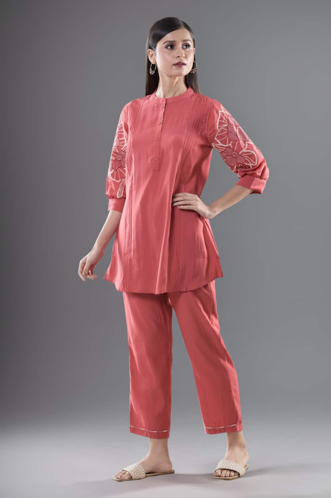 Samyukta Singhania Applique Embroidered Tunic & Pant Set 
