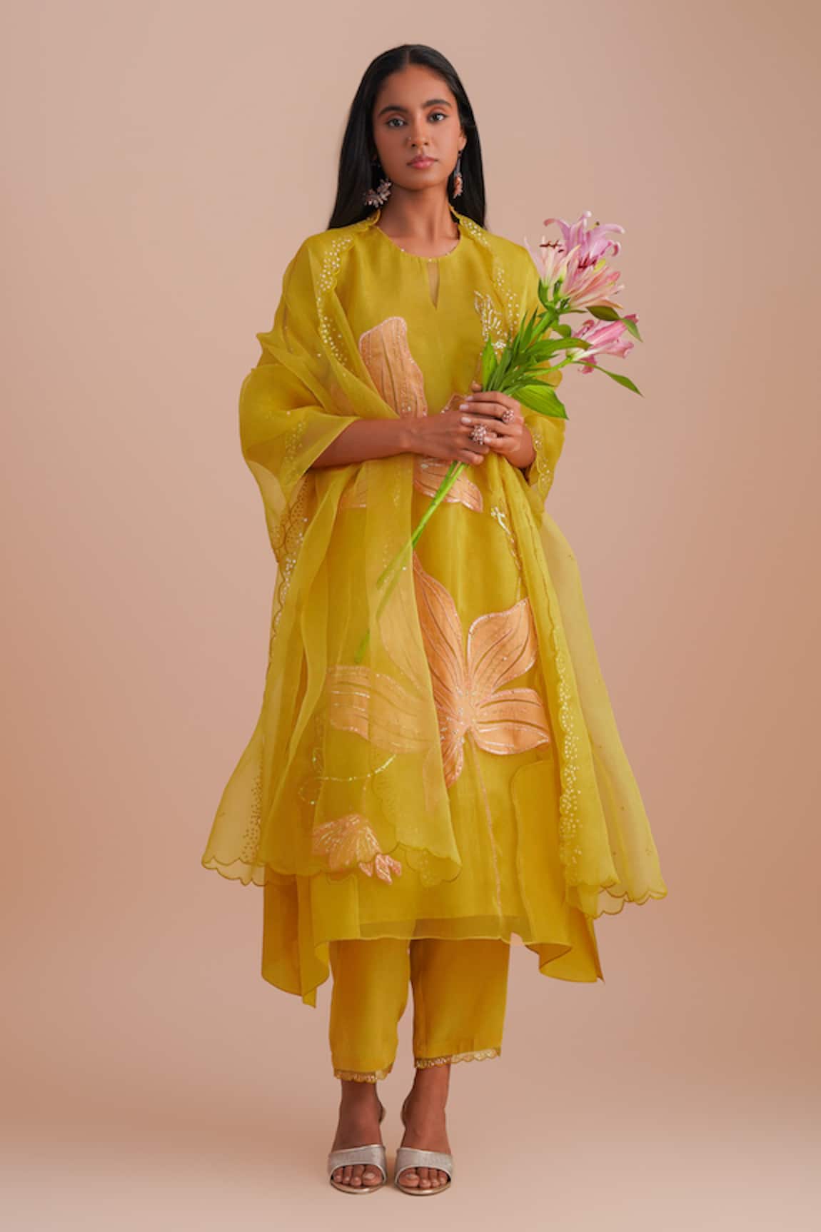 One Not Two Scalloped Sequin Embroidered Dupatta 