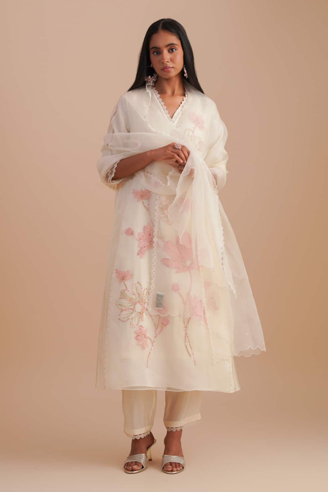 One Not Two Floral Applique Kurta Set 