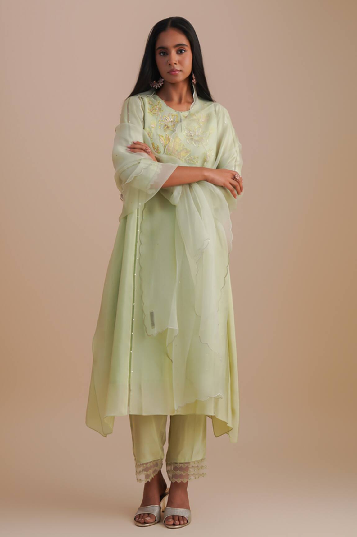 One Not Two Floral Applique Kurta Set 