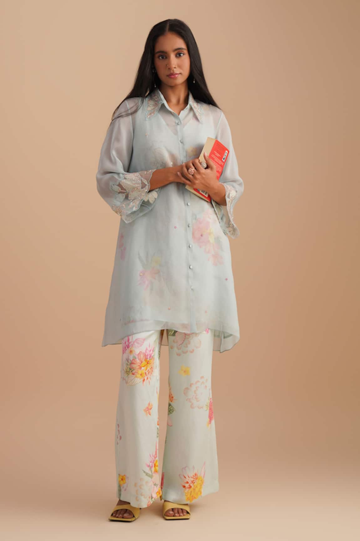 One Not Two Floral Applique Kurta Set 