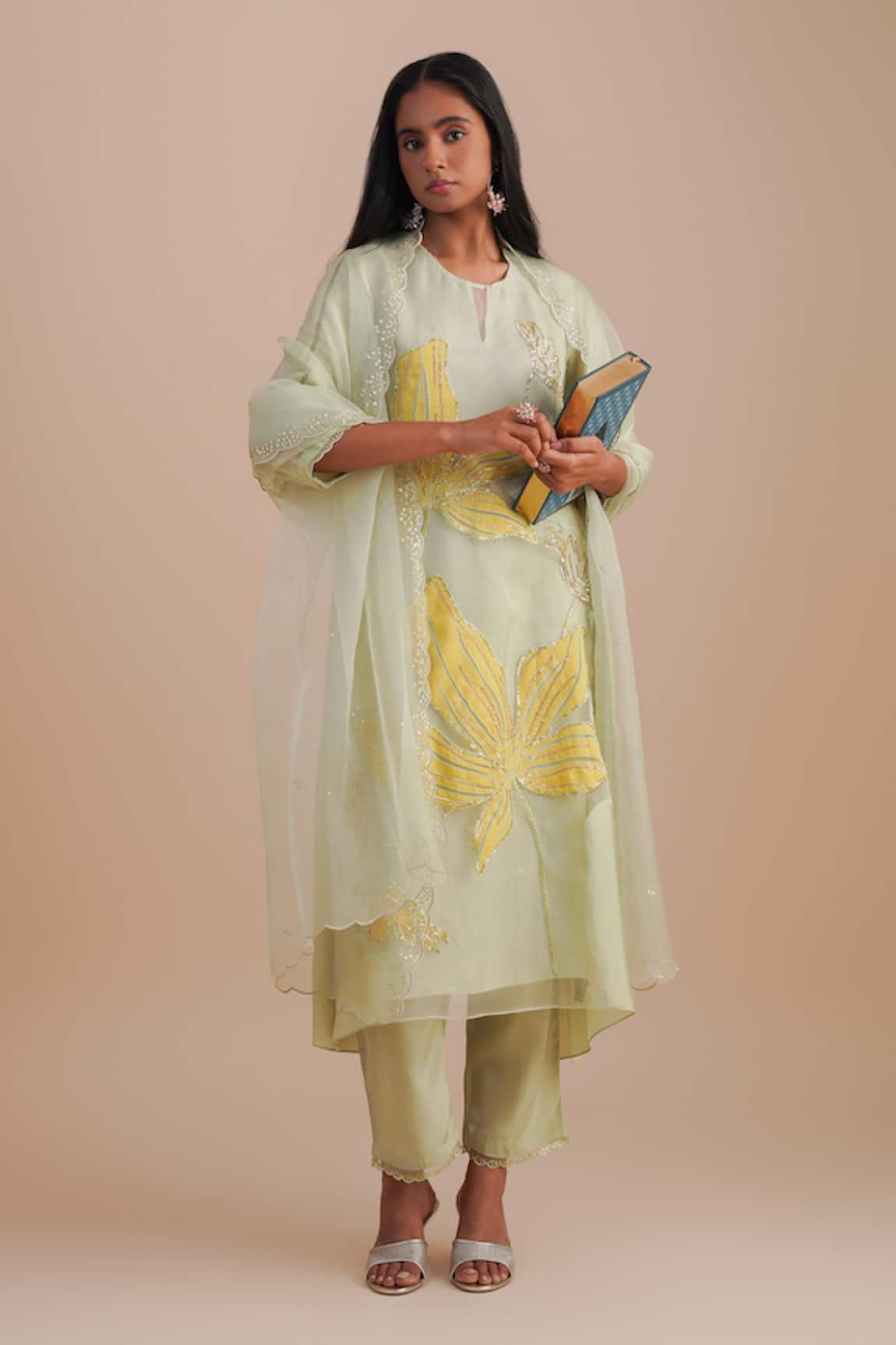 One Not Two Floral Applique Kurta Set 