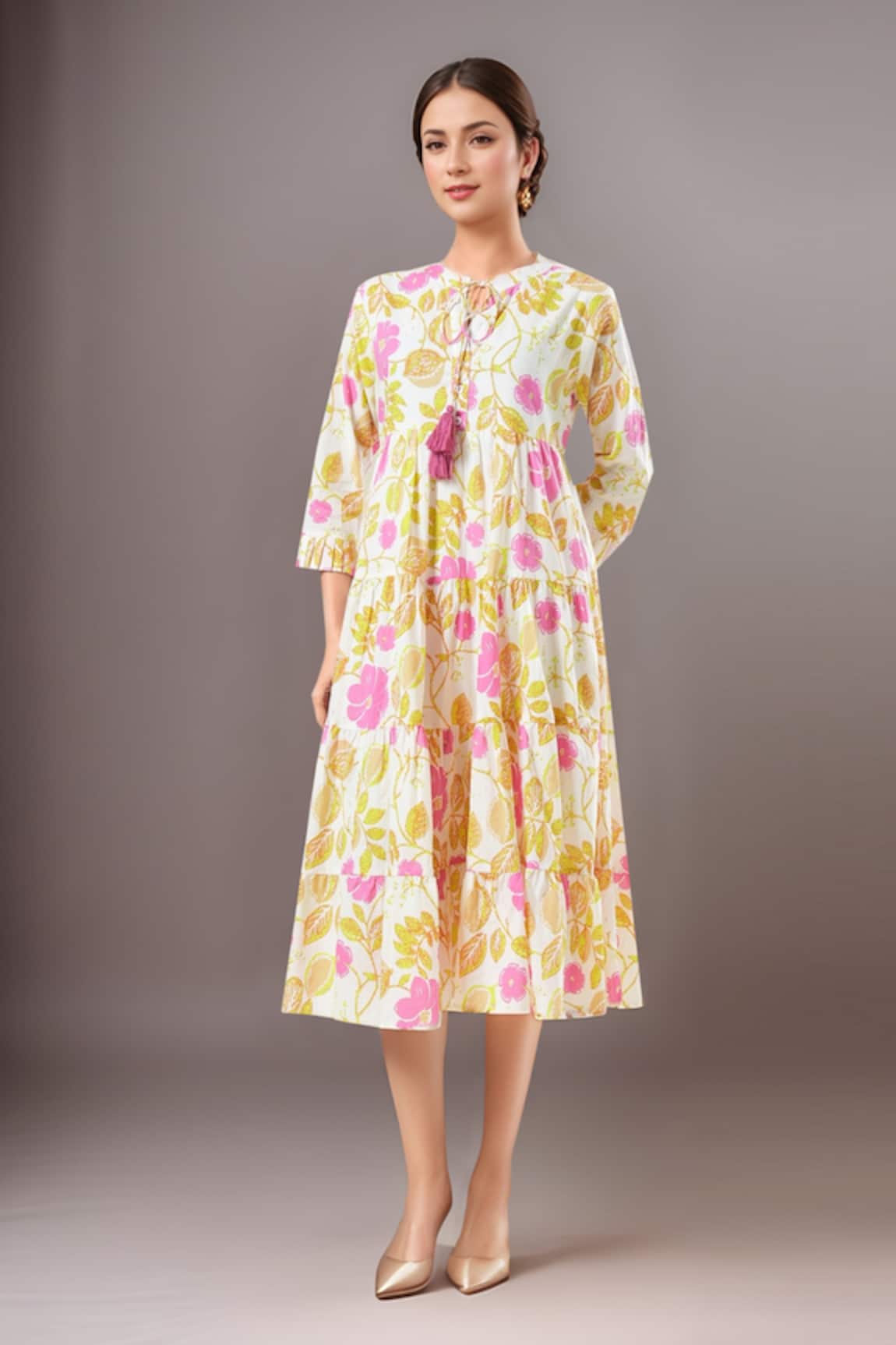 Samyukta Singhania Multi Color Floral Print Dress 