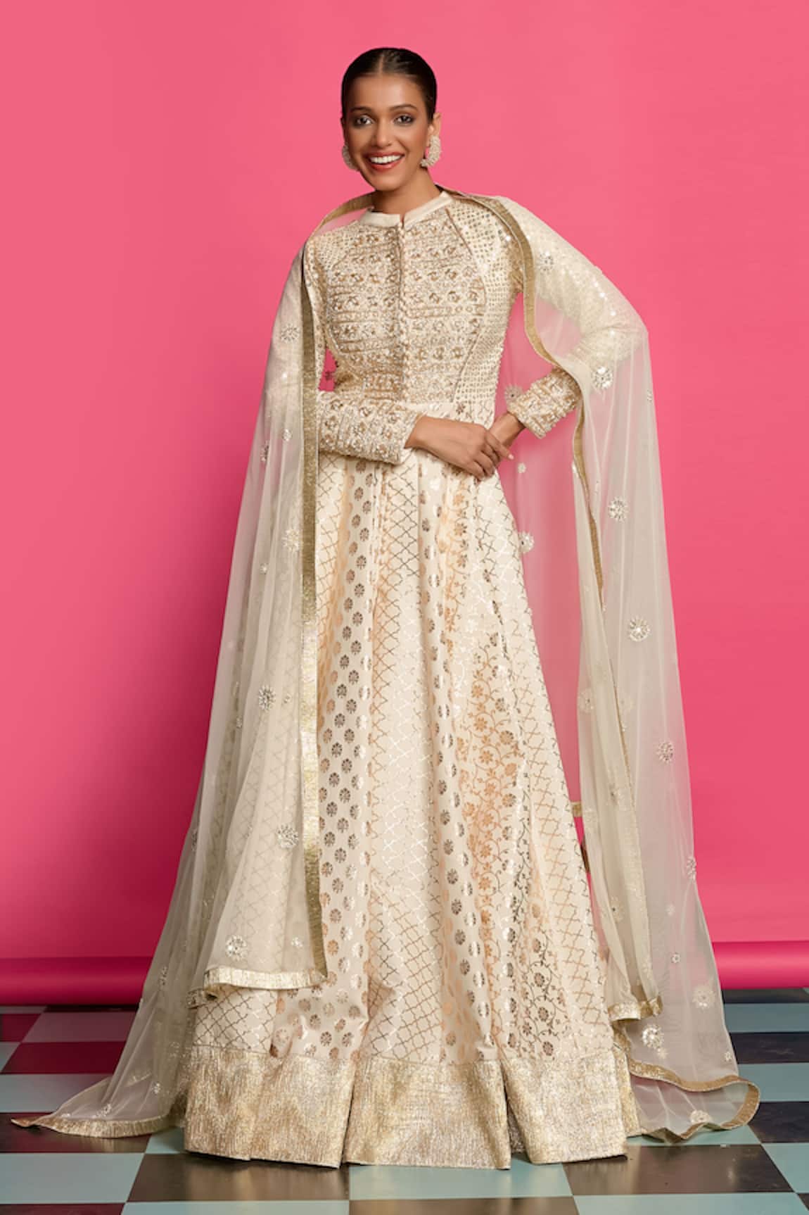 Priyanka Jain Pearl Empress Anarkali Set 