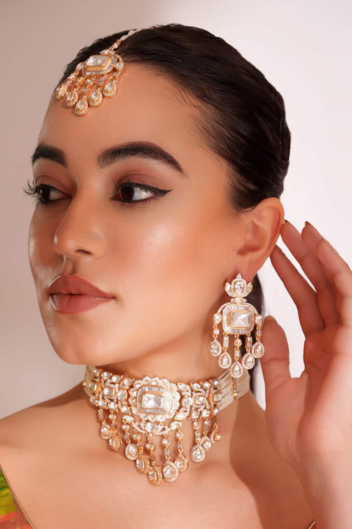 ZEVAR BY GEETA Gold Kundan Polki Jewellery Set 