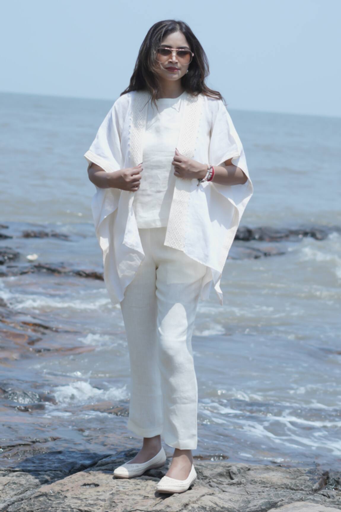 Gothilo Ivory Linen Shrug & Co-ord Set 