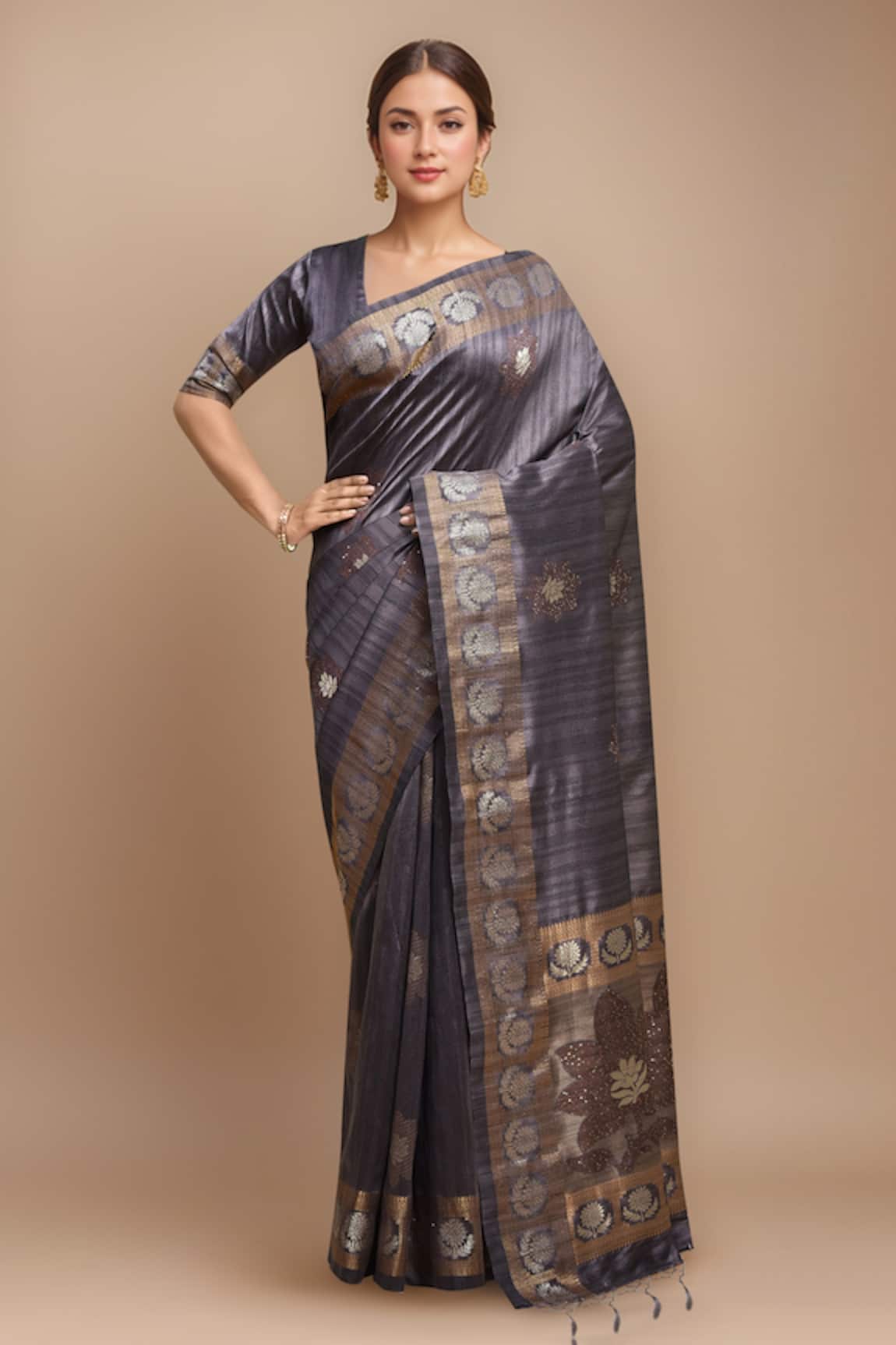 Samyukta Singhania Blossom Woven Saree With Blouse 