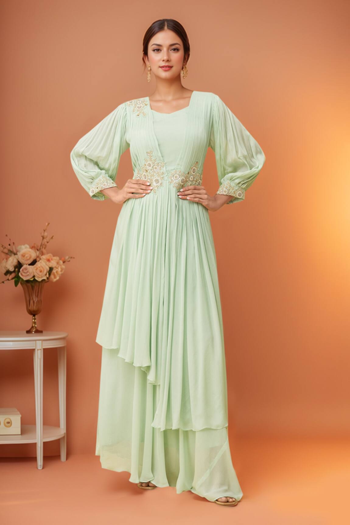 Samyukta Singhania Asymmetric Layered Gown 