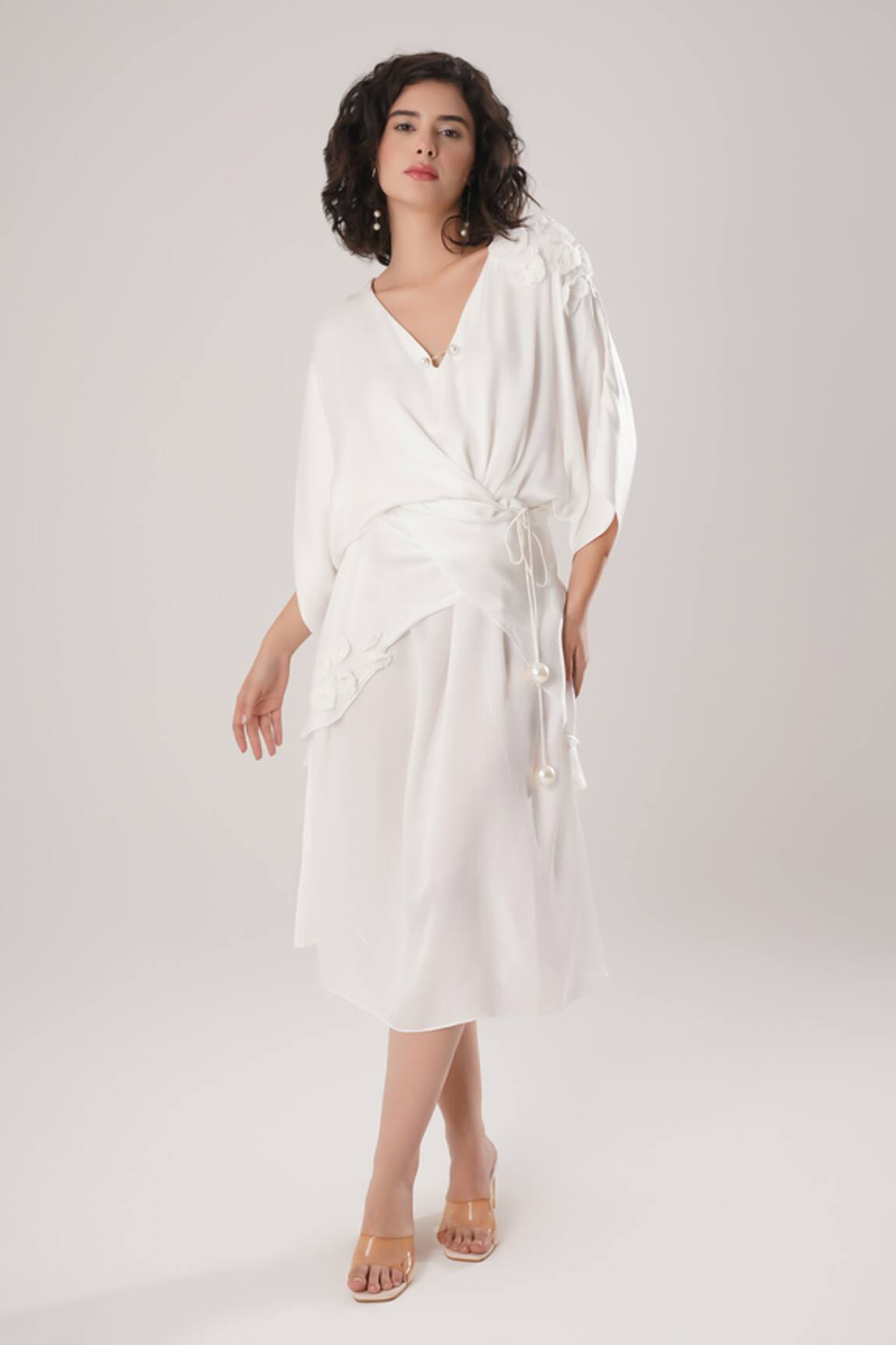 ATBW White Modal Satin Kaftan 