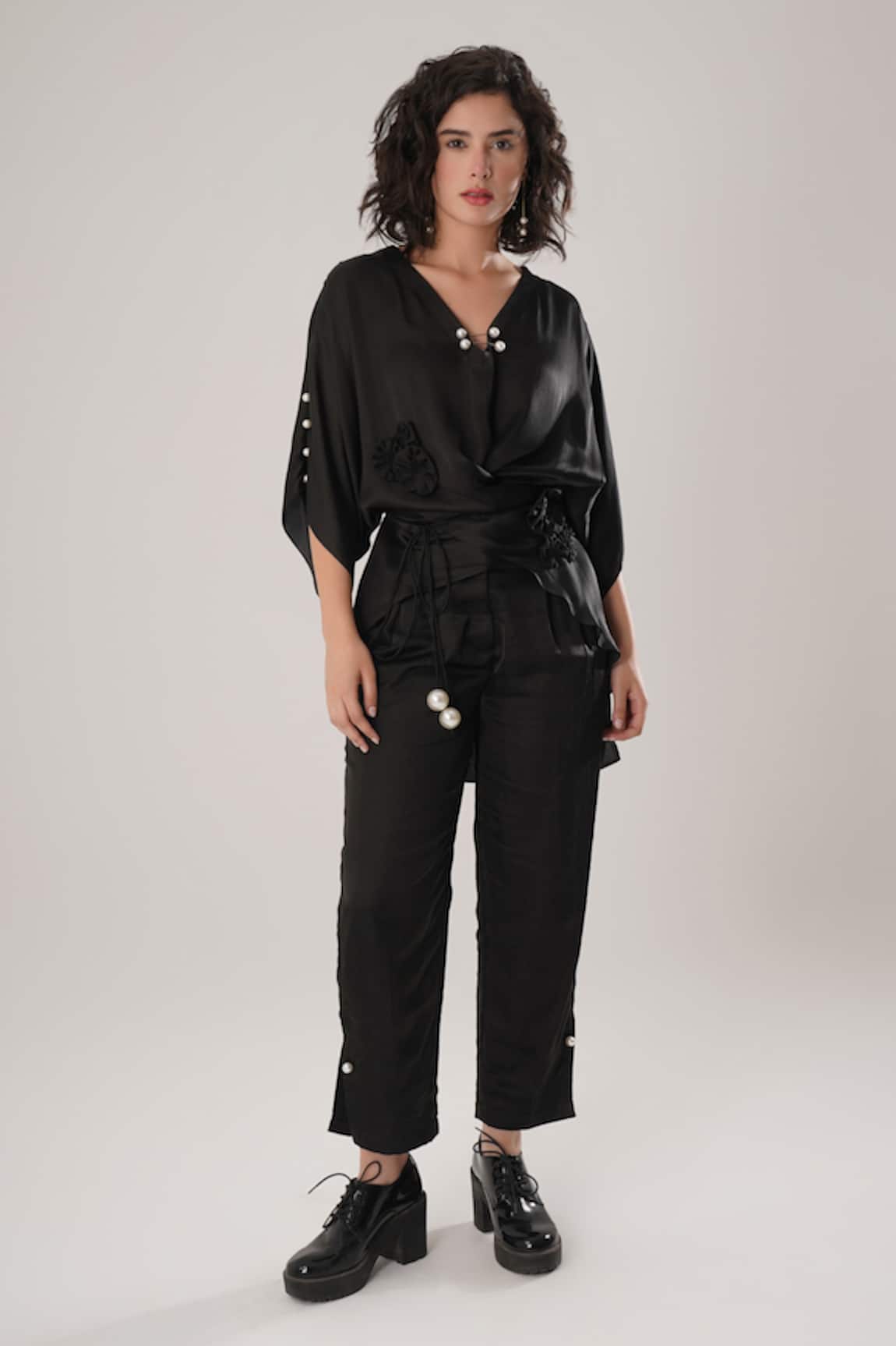 ATBW Black Modal Satin Designer Shirt 