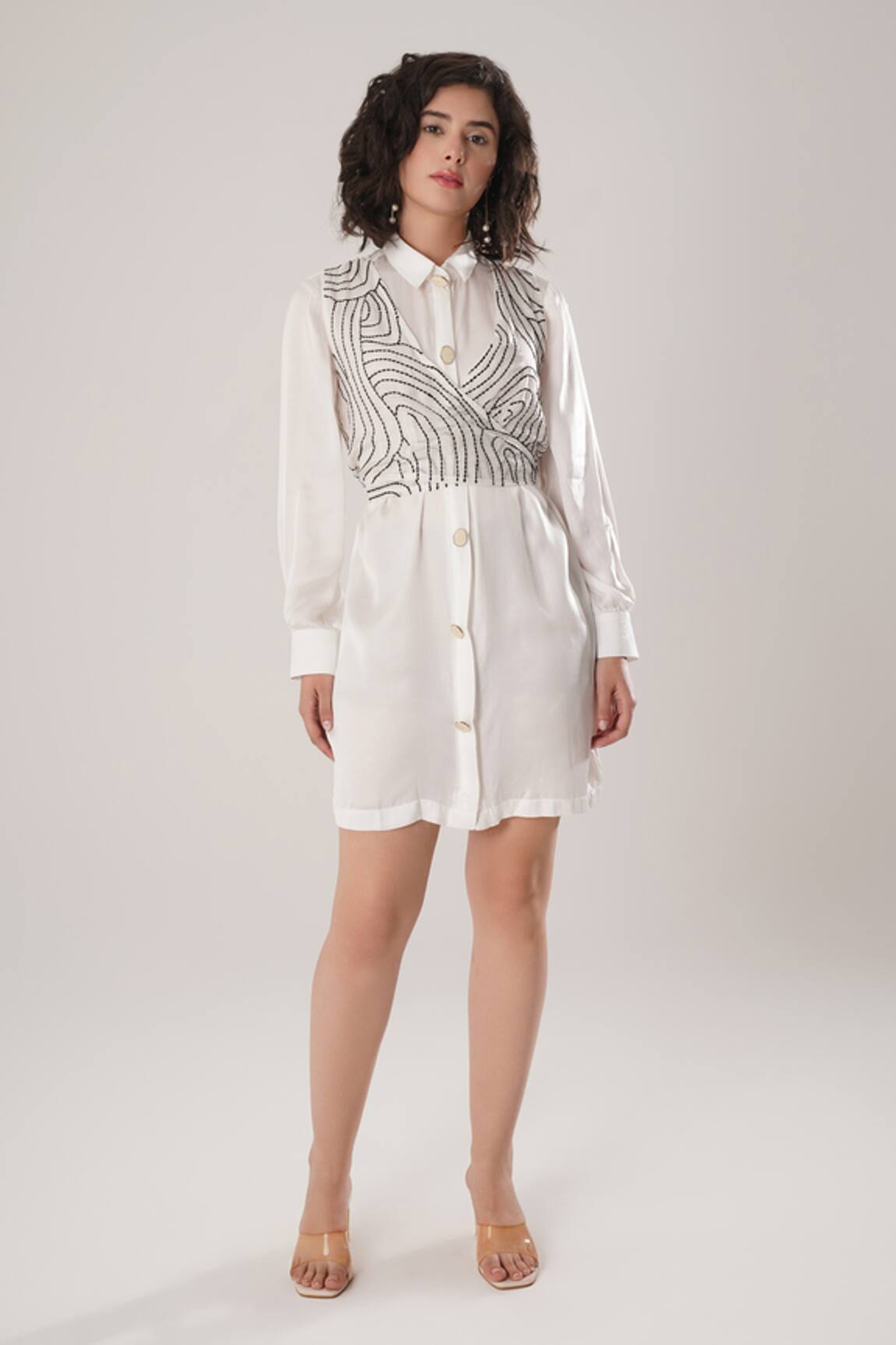 ATBW White Modal Satin Designer Dress 