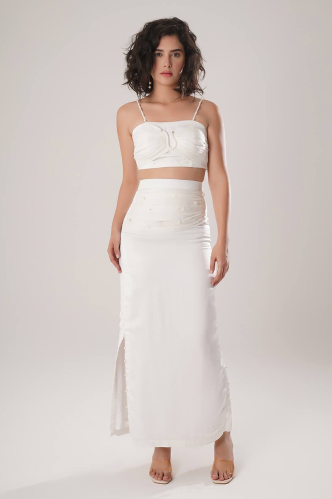 ATBW White Modal Satin Skirt 