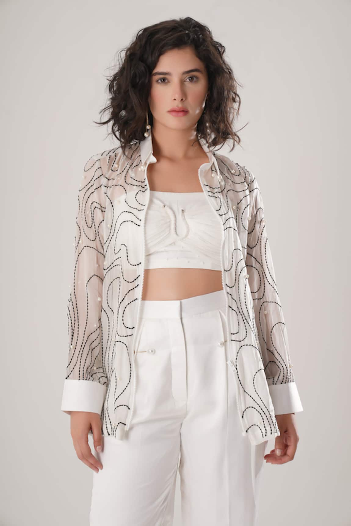 ATBW White Embroidered Designer Shirt 