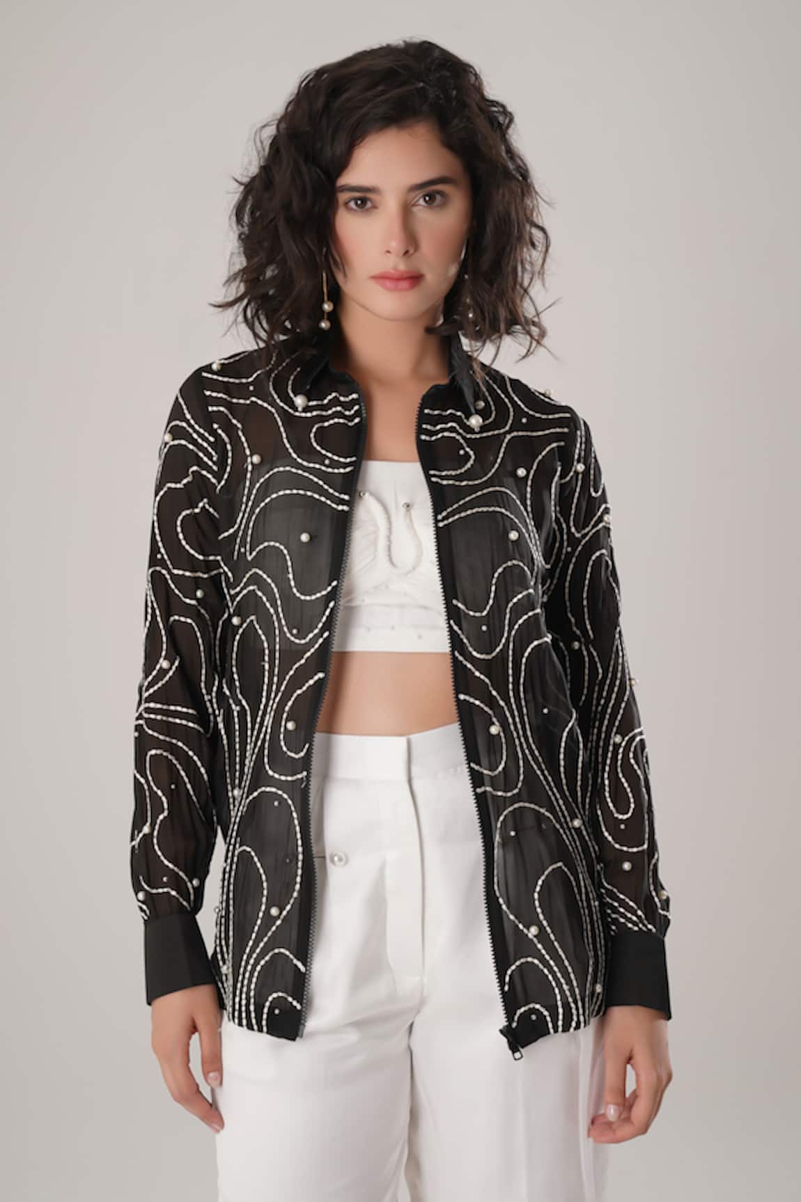 ATBW Black Embroidered Designer Shirt 