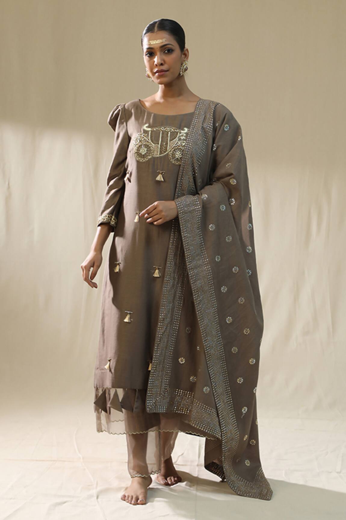 arpita sulakshana Baghi Mocha Arpita Signature Suit Set 