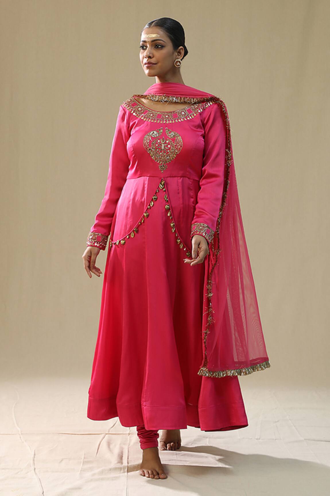arpita sulakshana Pink Heart Anarkali Suit Set 