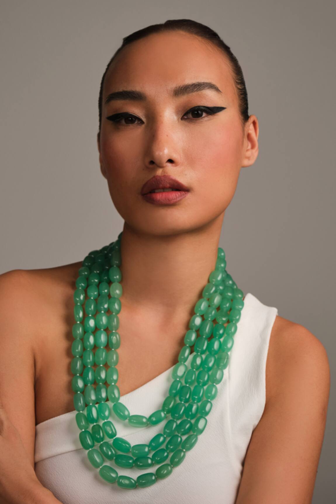 Anaash Designer Green Tumbles Necklace 