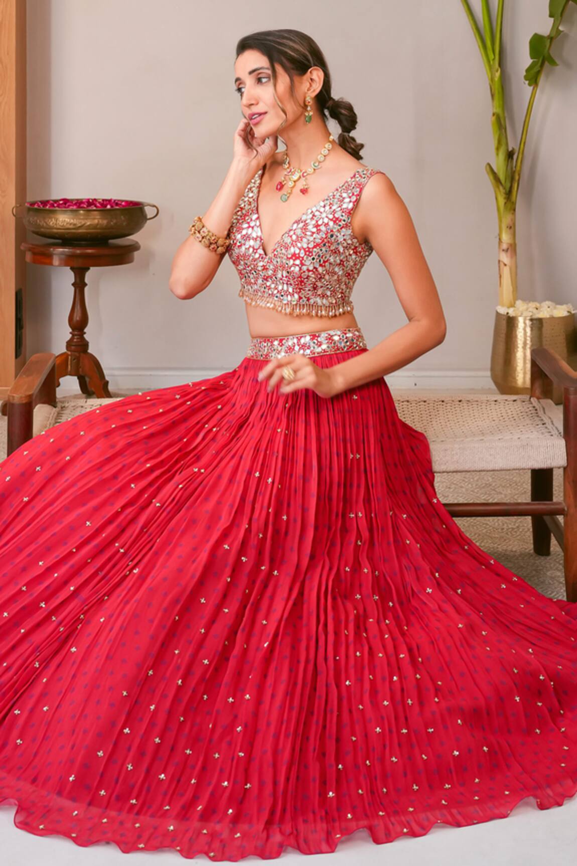 Sajeda A Lehry Nazakat Red Lehenga Set 