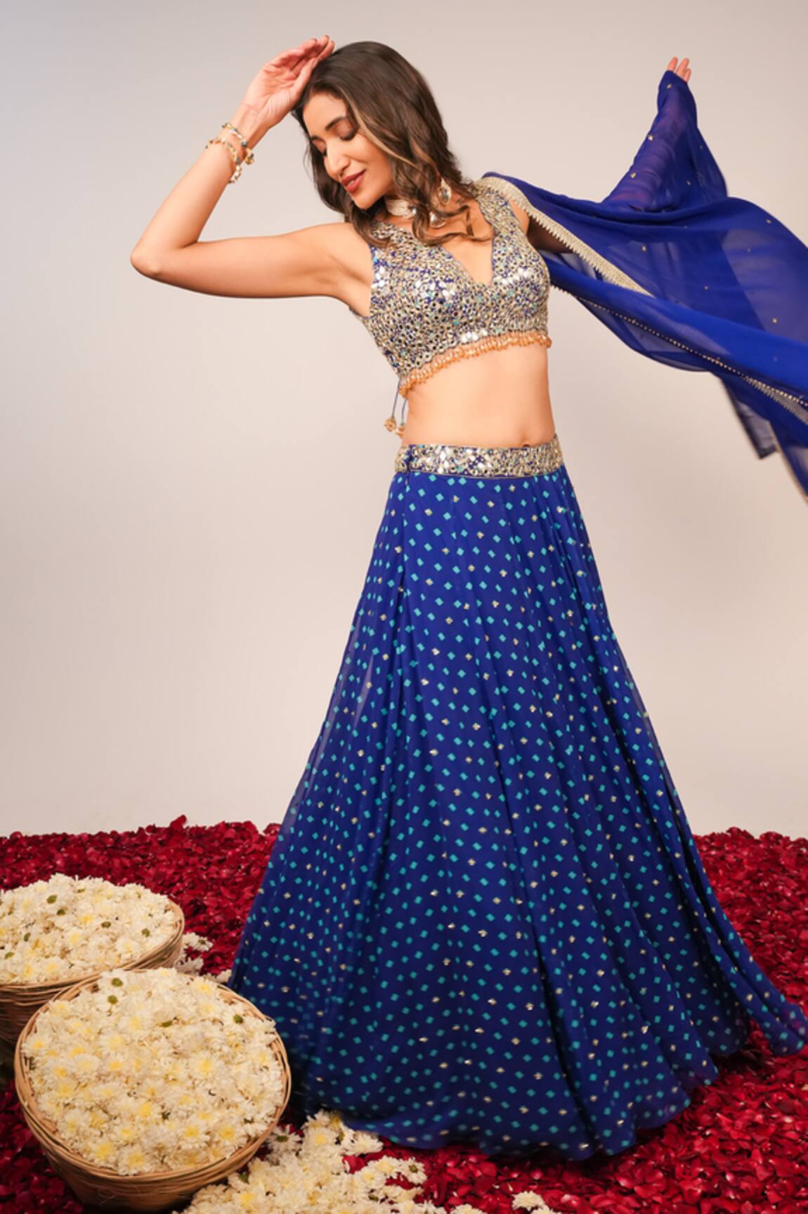 Sajeda A Lehry Nazakat Blue Lehenga Set 