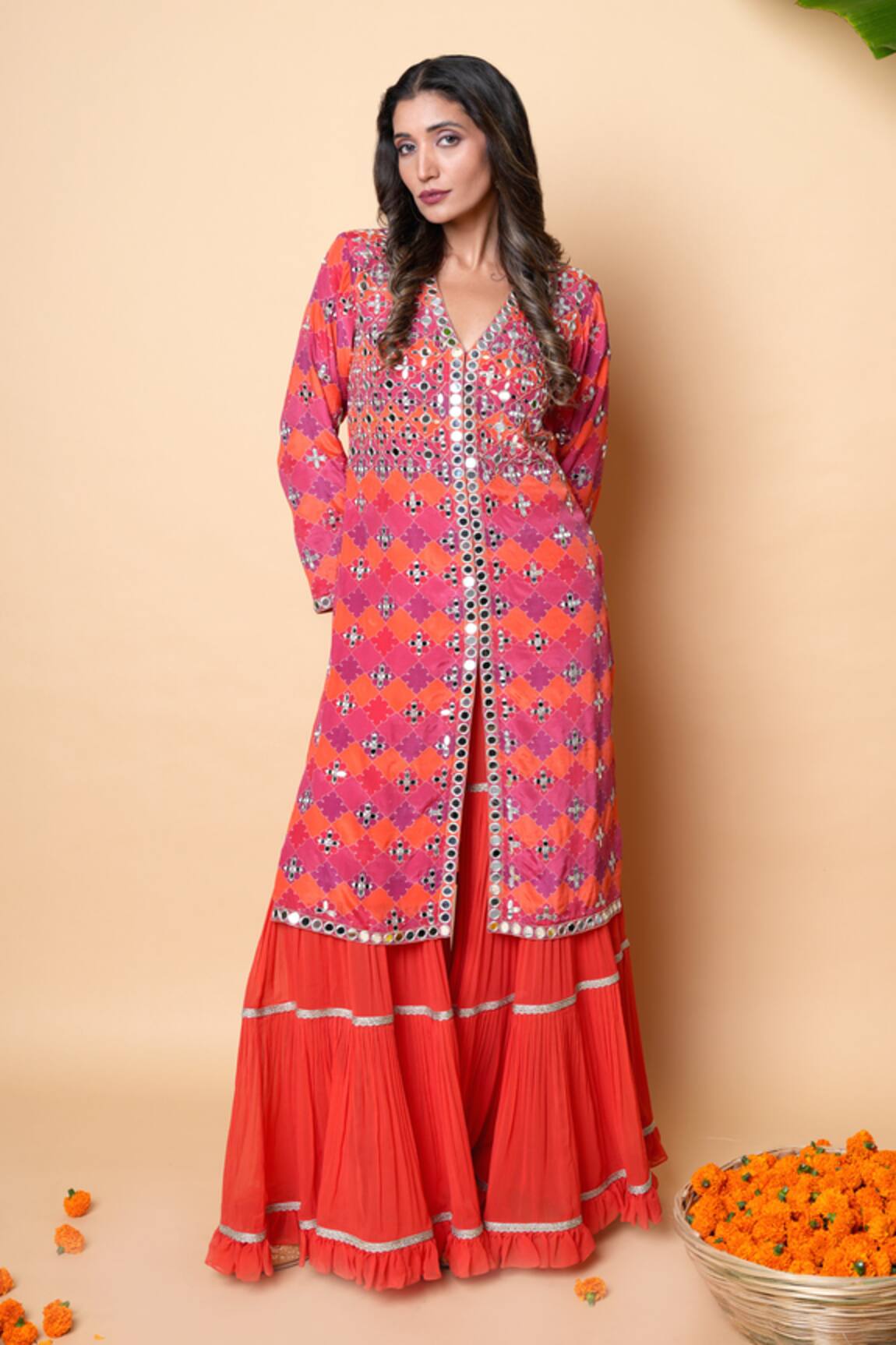 Sajeda A Lehry Designer Hand Embroidered Sharara Set 